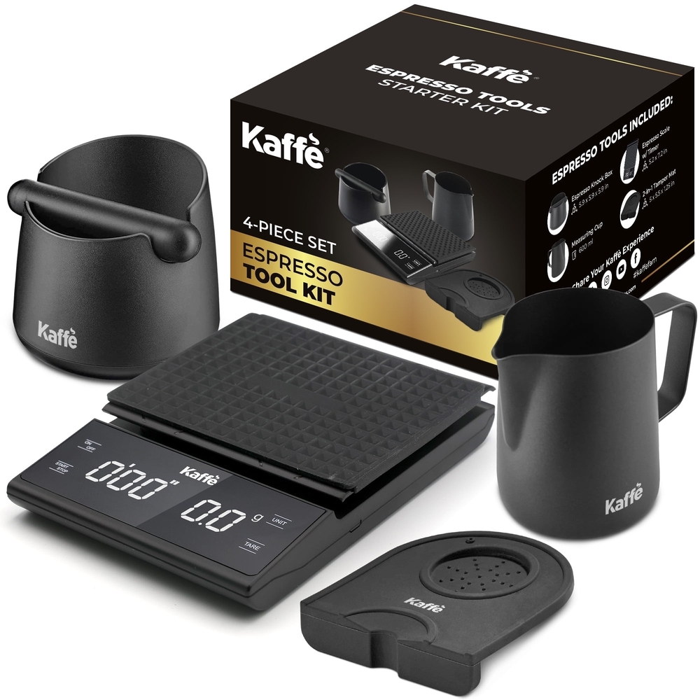 Kaffe Black Espresso Tool Kit - 4-Piece Set